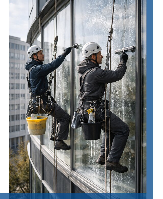Мойка панорамных окон в Ижевске от 364 р. заказать у ВЫСОТНИК-Жвс