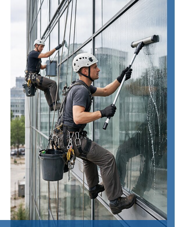 Мойка витражей альпинистами в Ижевске от 727 р. под ключ|ВЫСОТНИК-Жвс