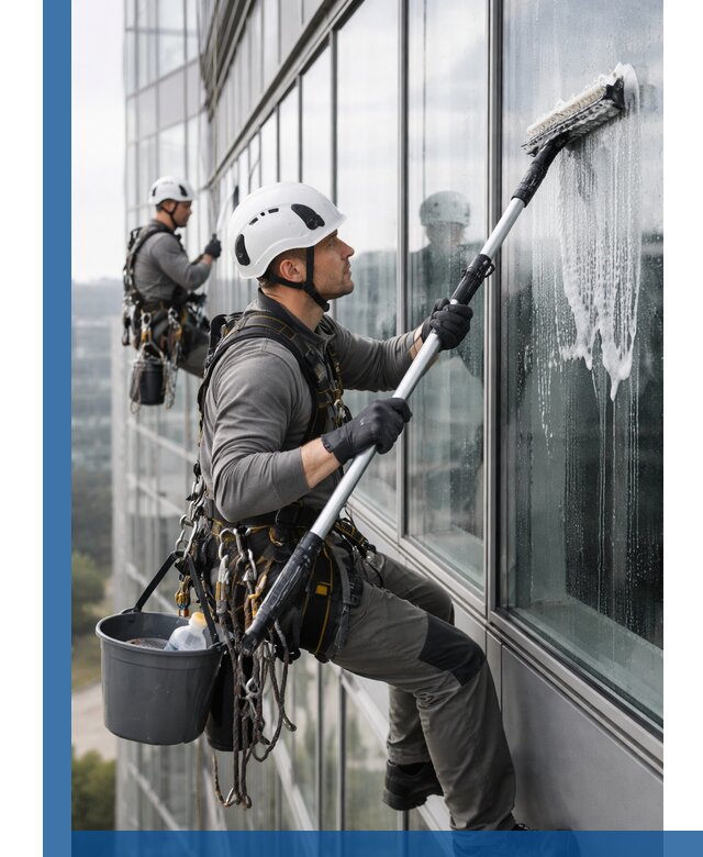 Высотная мойка сплошного остекления с выездом в Ижевске