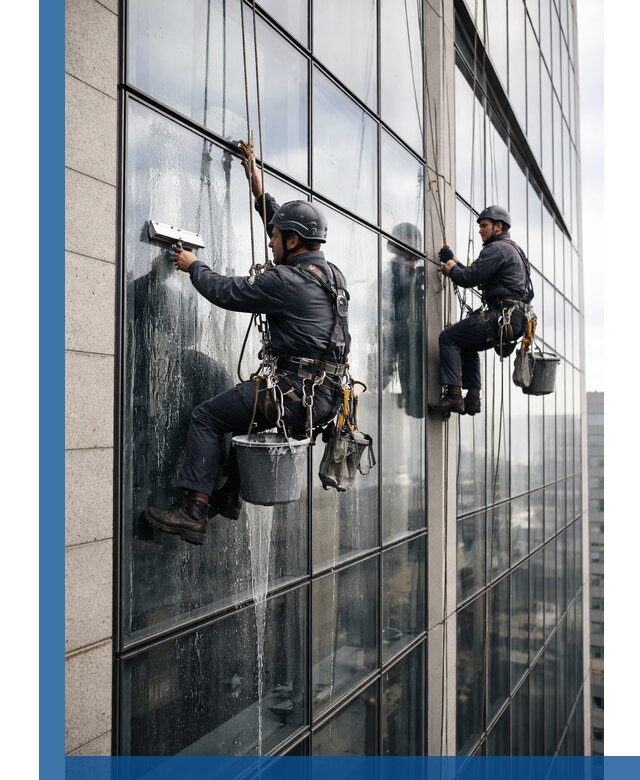 Профессиональная мойка стеклянных фасадов зданий в Ижевске