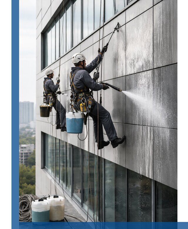 Профессиональная мойка вентилируемых фасадов в Ижевске