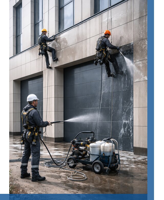 Послестроительная мойка фасада в Ижевске от 312 р. | ВЫСОТНИК-Жвс