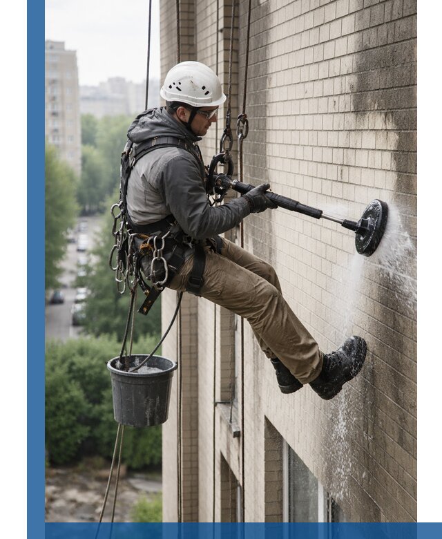 Очистка фасада от копоти в Ижевске профессионально и безопасно