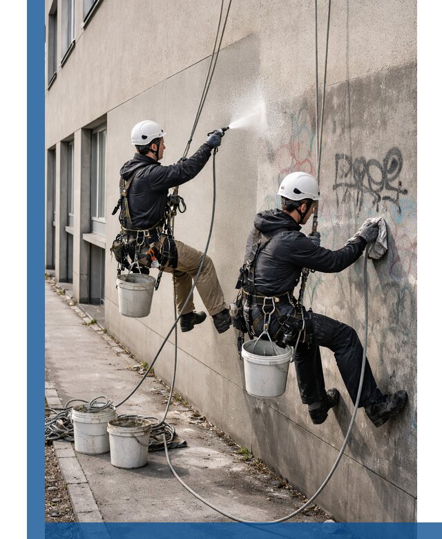 Антиграффити покрытие фасада с защитой от надписей в Ижевске