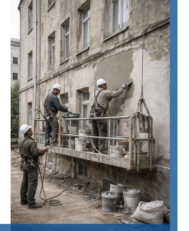 Капитальный ремонт фасада в Ижевске от 4363 р. | ВЫСОТНИК-Жвс