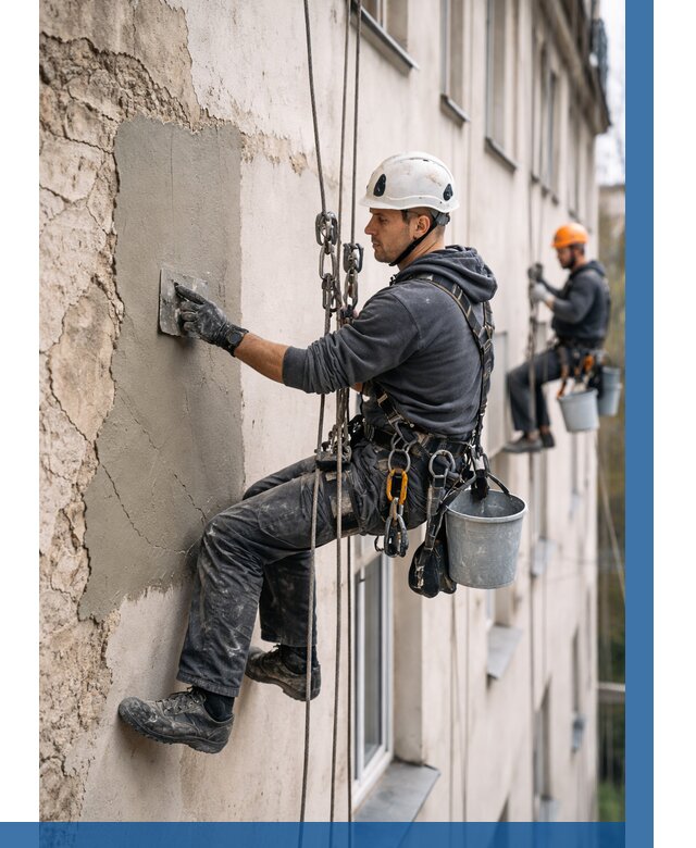 Восстановление штукатурки фасада в Ижевске от 1246 р. | ВЫСОТНИК-Жвс