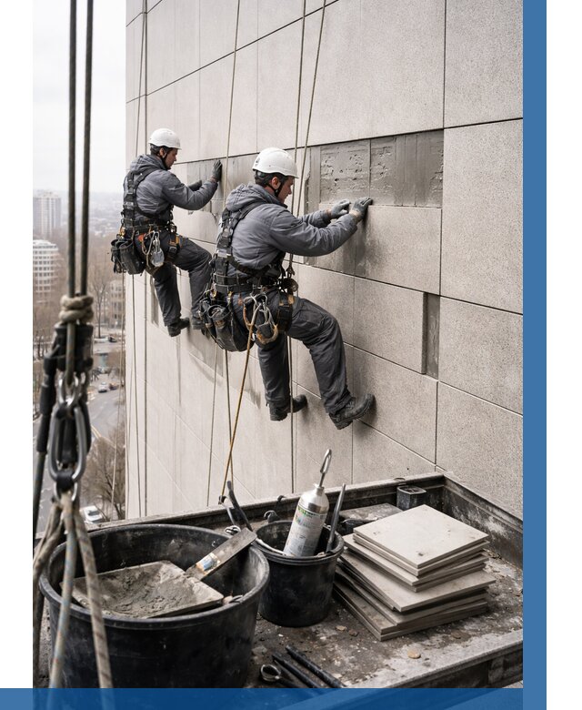 Ремонт фасада из керамогранита в Ижевске от 2597 р. | ВЫСОТНИК-Жвс