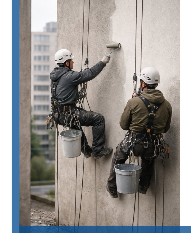 Покраска фасадов высотными альпинистами в Ижевске с гарантией