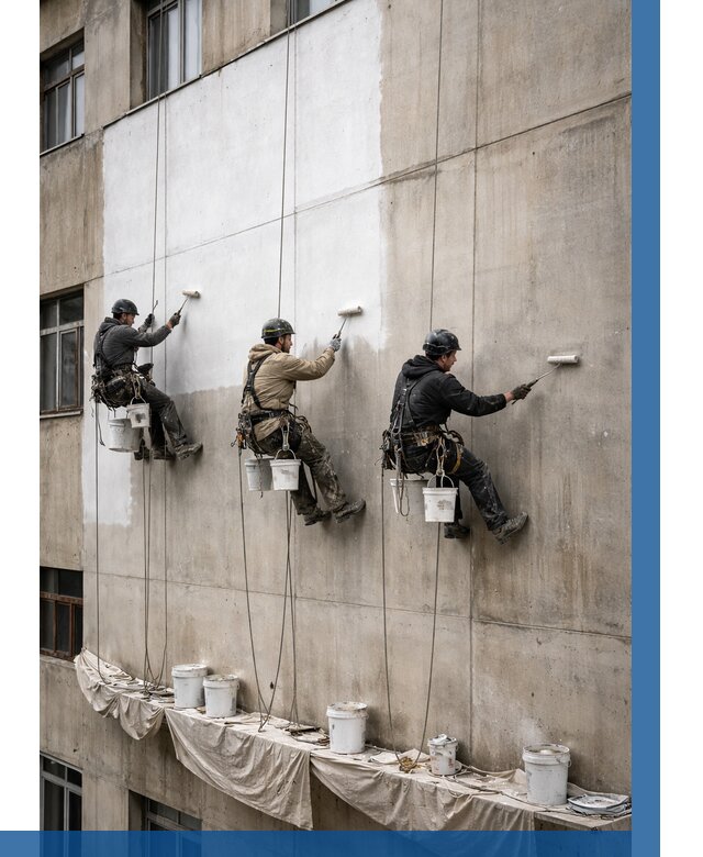 Покраска бетонного фасада в Ижевске от 364 р за м2 | ВЫСОТНИК-Жвс