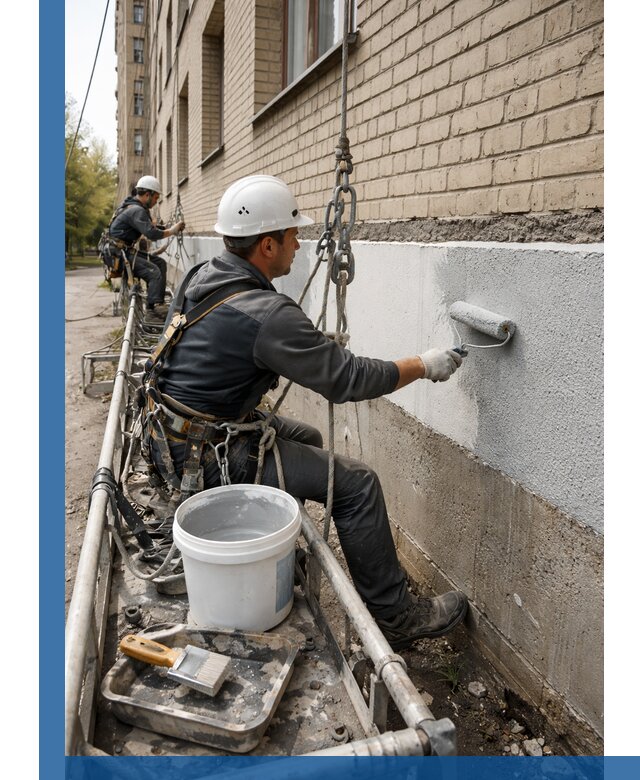 Окраска цоколя здания в Ижевске профессионально и надежно
