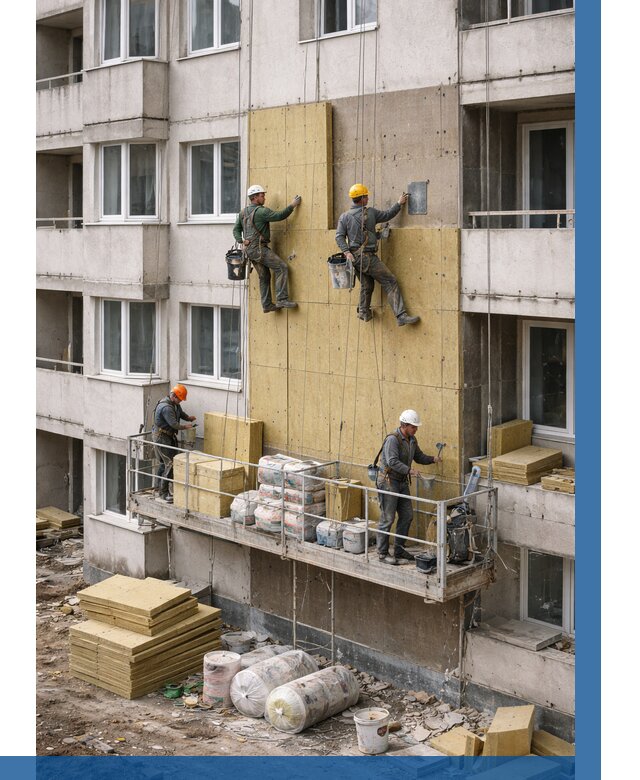 Утепление фасада минватой в Ижевске от 1558 р. | ВЫСОТНИК-Жвс