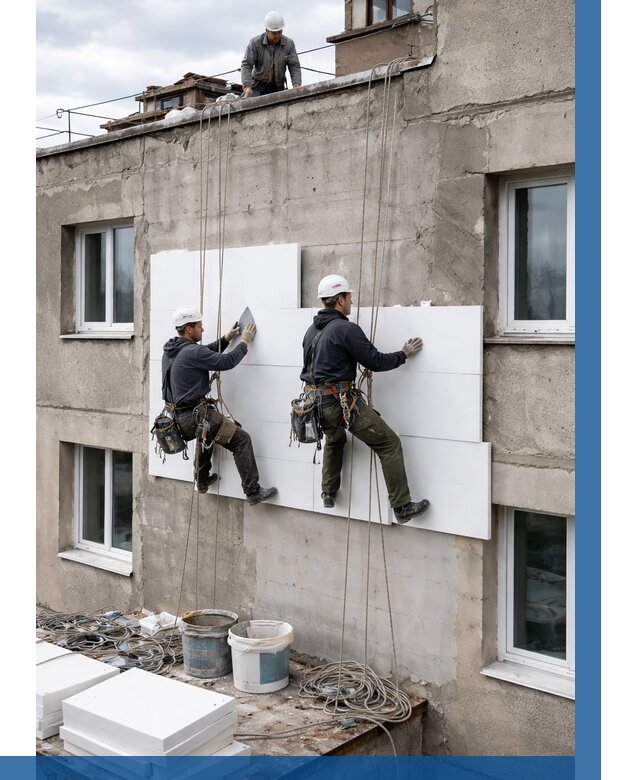 Утепление фасада пенополистиролом в Ижевске от 1870 р. | ВЫСОТНИК-Жвс