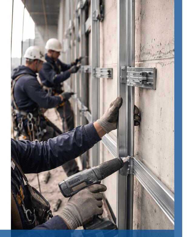 Монтаж подсистемы вентфасада в Ижевске от 883 р. | ВЫСОТНИК-Жвс