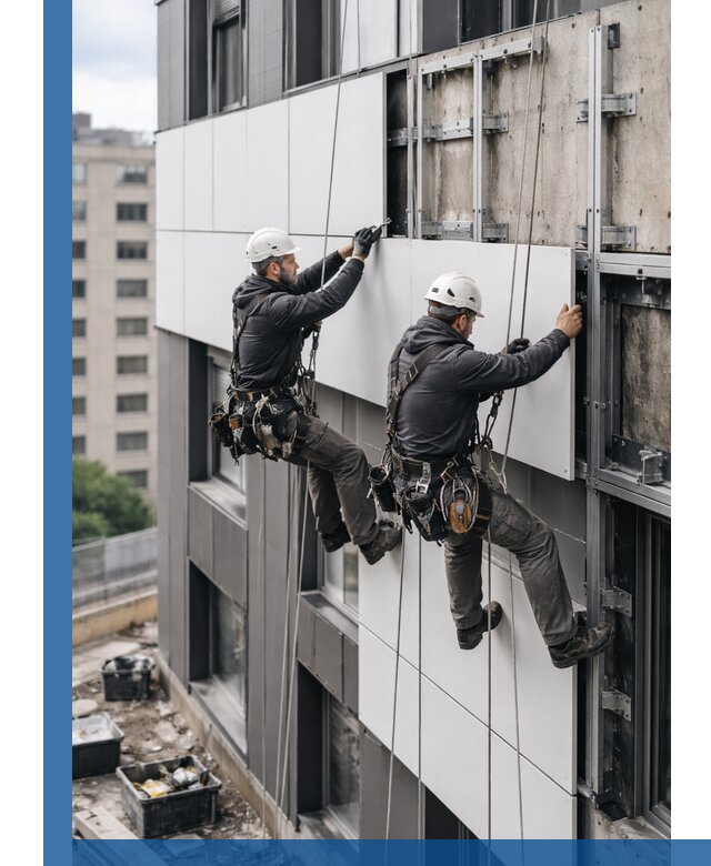 Монтаж композитных панелей фасада в Ижевске под ключ