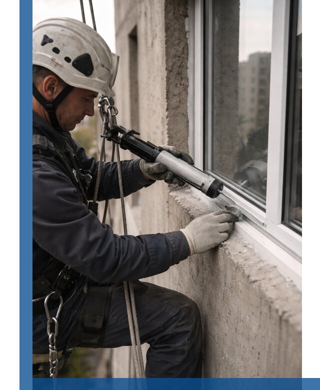 Герметизация оконных швов снаружи в Ижевске профессионально