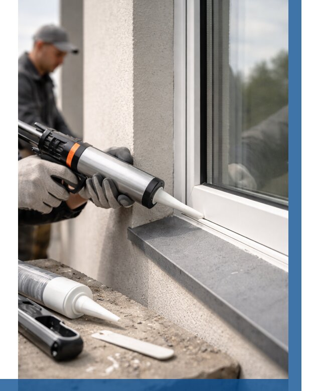 Герметизация монтажных швов окон в Ижевске от 675 р. | ВЫСОТНИК-Жвс