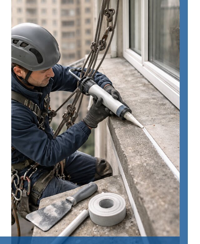 Герметизация балконного козырька в Ижевске от 4674 р. | ВЫСОТНИК-Жвс