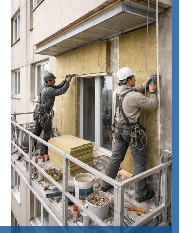 Утепление балкона снаружи в Ижевске от 1662 р. под ключ ВЫСОТНИК-Жвс