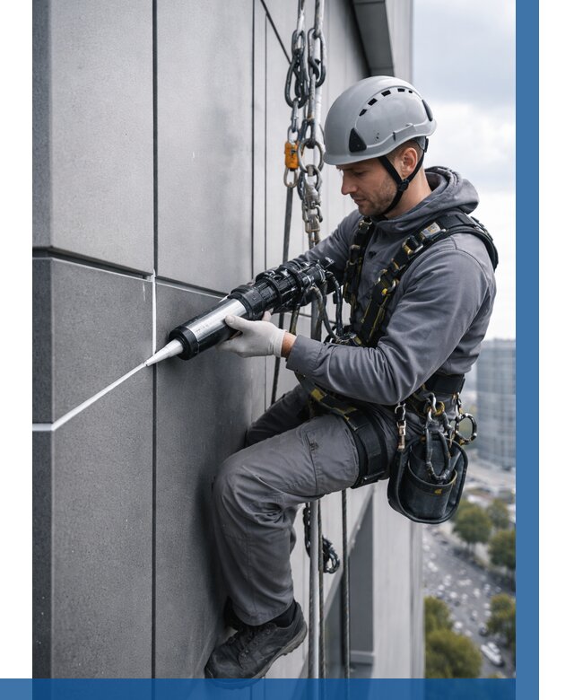 Герметизация стыков фасадных панелей в Ижевске от 6752 р.| ВЫСОТНИК-Жвс