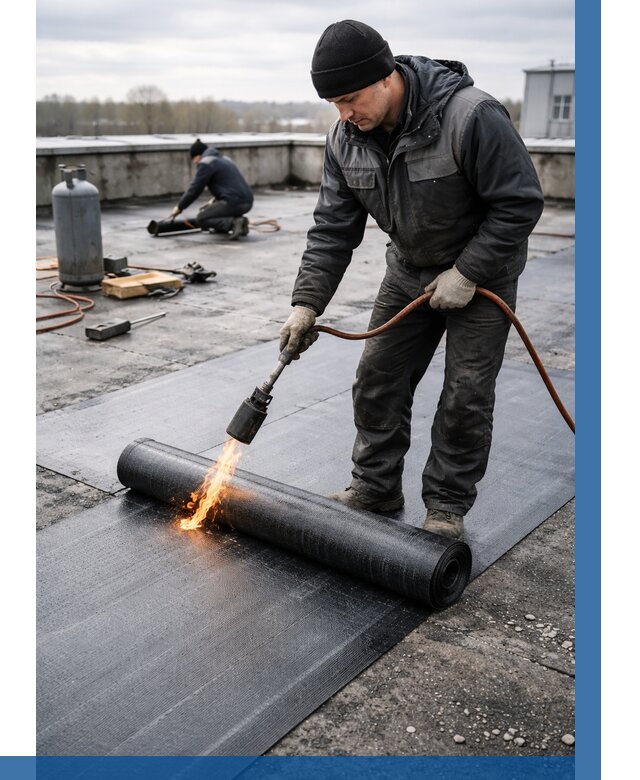 Ремонт наплавляемой кровли в Ижевске от 727 р. | ВЫСОТНИК-Жвс