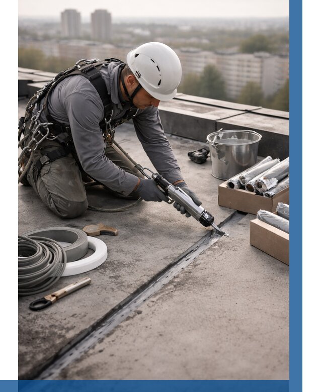 Герметизация швов кровли в Ижевске от 467 р./м2 | ВЫСОТНИК-Жвс