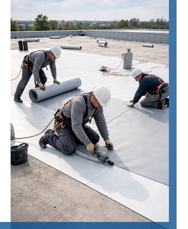 Монтаж мембранной кровли под ключ в Ижевске от 1246 р. | ВЫСОТНИК-Жвс