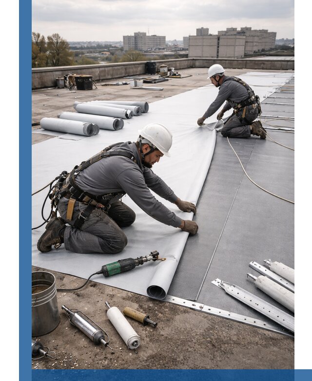 Монтаж мембранной кровли в Ижевске для промышленных зданий