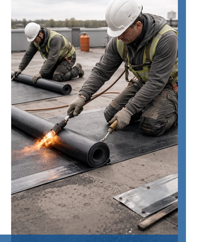 Монтаж наплавляемой кровли в Ижевске от 883 р. — ВЫСОТНИК-Жвс