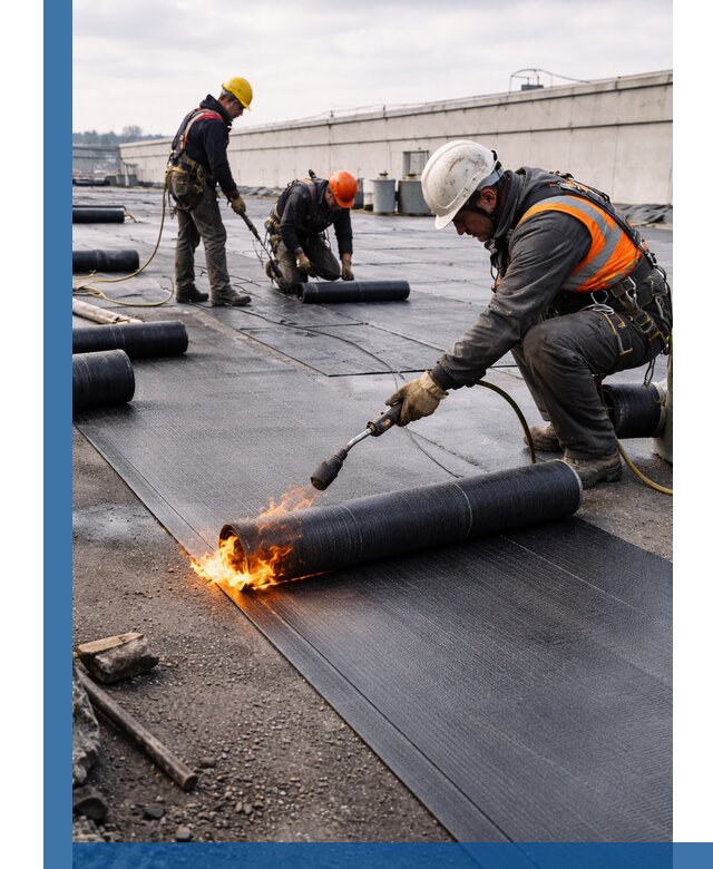 Монтаж наплавляемой кровли в Ижевске профессионально