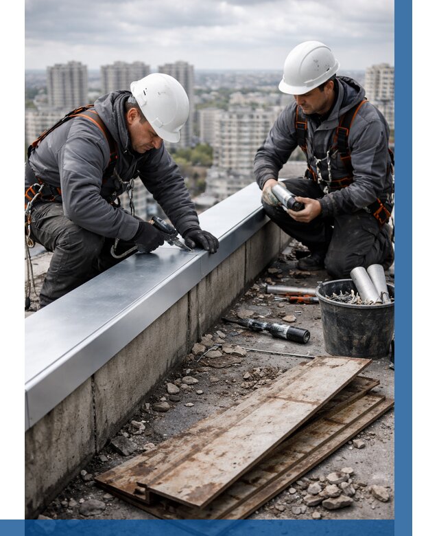 Замена парапетных крышек под ключ в Ижевске от 1246 р. | ВЫСОТНИК-Жвс