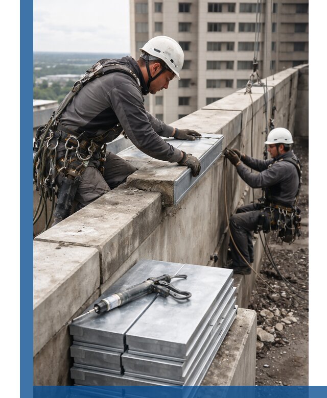 Замена парапетных крышек и установка новых в Ижевске