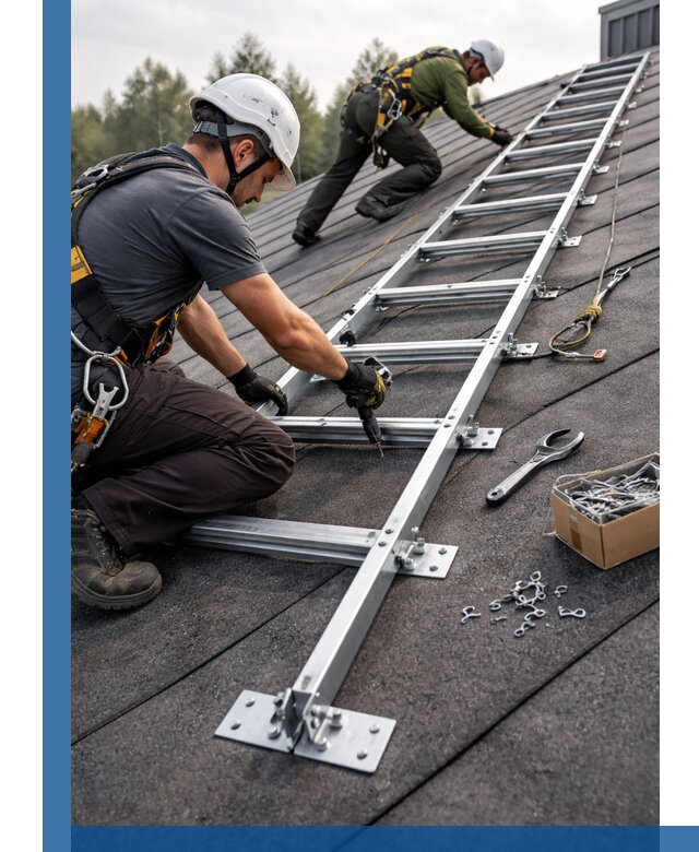 Профессиональный монтаж кровельной лестницы в Ижевске под ключ