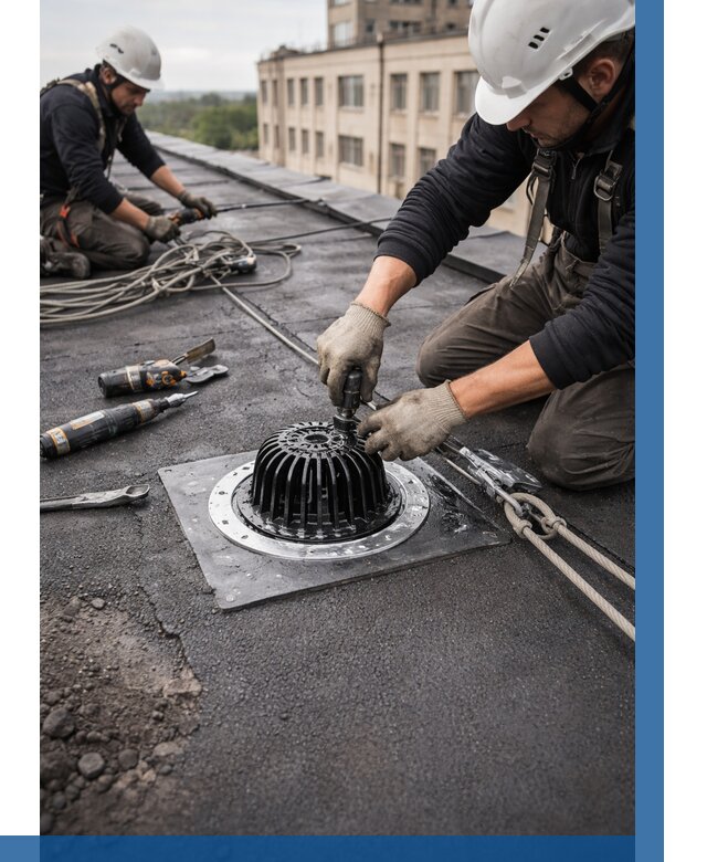 Установка водосточных воронок в Ижевске цена от 3635 р. | ВЫСОТНИК-Жвс