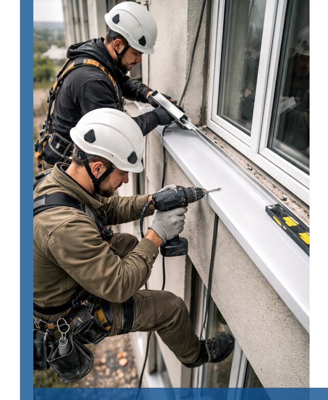 Профессиональный монтаж оконных отливов и отведения воды в Ижевске