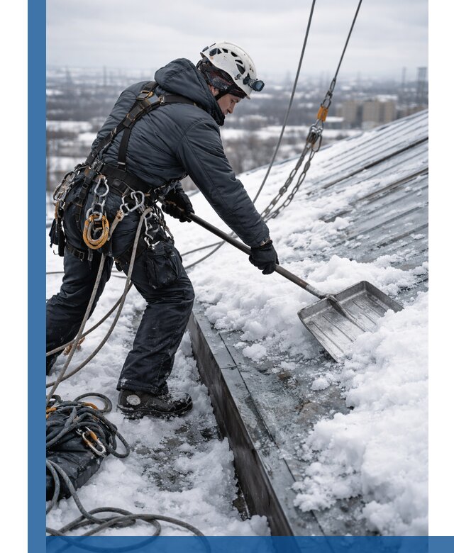 Профессиональная очистка кровли от снега и наледи в Ижевске