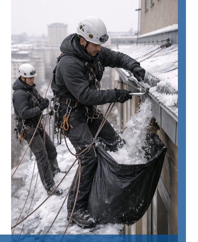 Аварийная очистка крыши в Ижевске под ключ от 312 р. | ВЫСОТНИК-Жвс