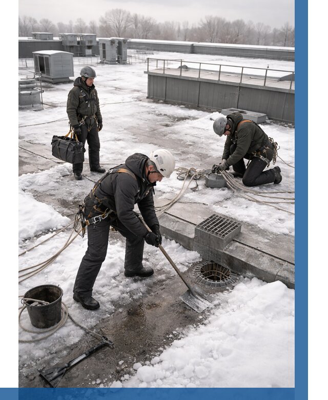 Абонентское обслуживание кровли зимой в Ижевске от 8310 р. | ВЫСОТНИК-Жвс