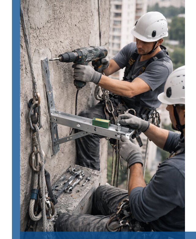 Установка кронштейнов кондиционера и крепежа в Ижевске