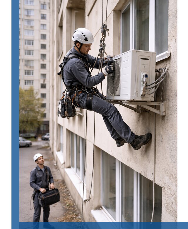 Демонтаж внешнего блока кондиционера в Ижевске профессионально