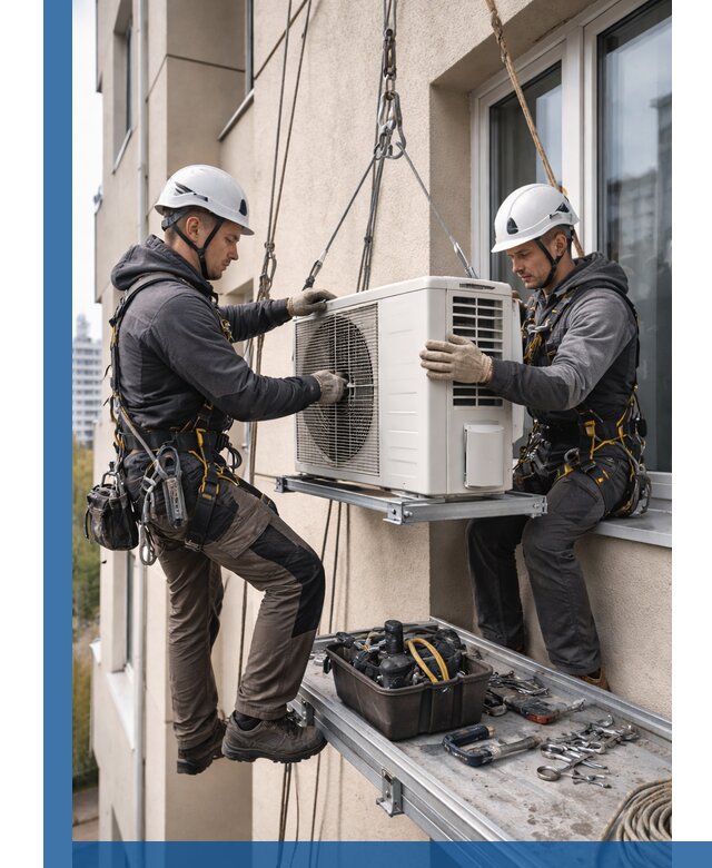 Перенос внешнего блока кондиционера в Ижевске с монтажом и крепежом