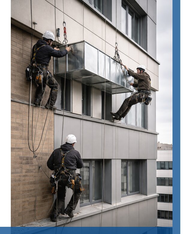 Монтаж воздуховодов на фасаде в Ижевске от 1558 р. | ВЫСОТНИК-Жвс