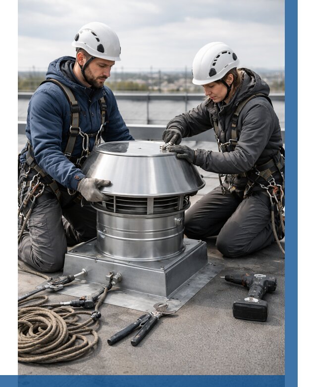 Установка дефлекторов на кровле в Ижевске от 4674 р. | ВЫСОТНИК-Жвс