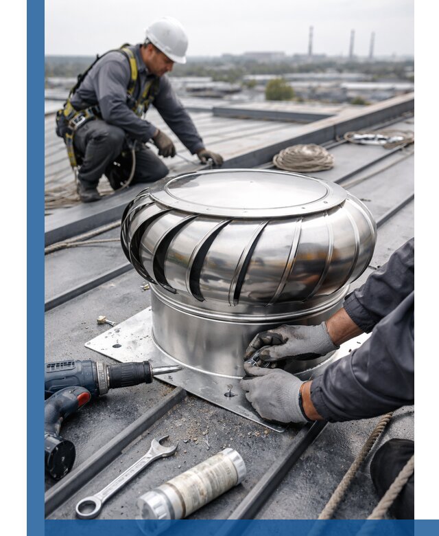 Установка дефлекторов на кровле в Ижевске профессионально