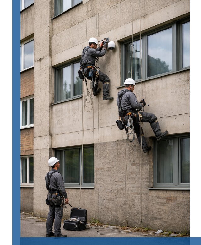 Монтаж фасадных камер видеонаблюдения в Ижевске под ключ