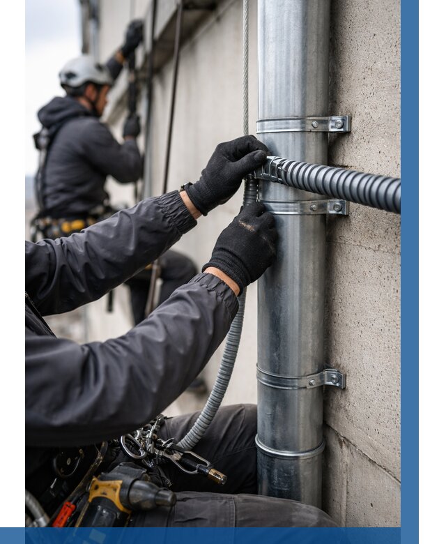 Монтаж гофры для кабеля в Ижевске от 312 р. | ВЫСОТНИК-Жвс