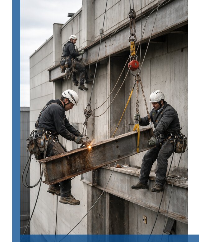 Демонтаж металлоконструкций на высоте в Ижевске под ключ