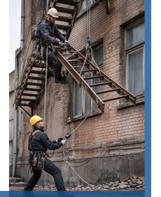 Демонтаж пожарной лестницы в Ижевске от 12464 р. | ВЫСОТНИК-Жвс