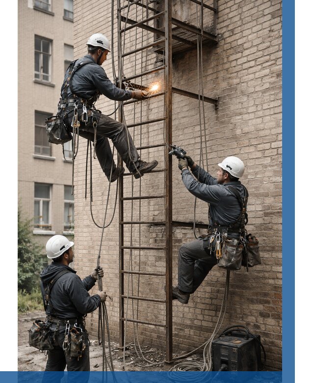 Ремонт пожарной лестницы в Ижевске от 7790 р. | ВЫСОТНИК-Жвс