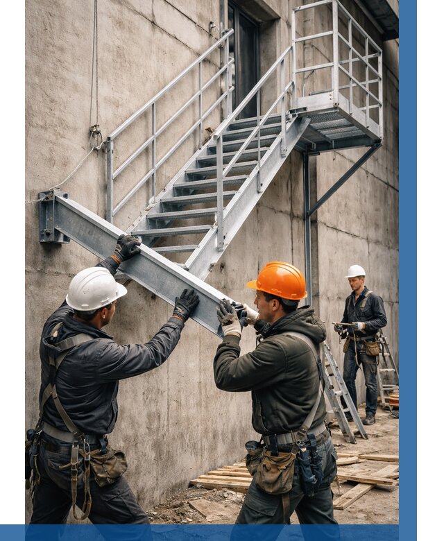 Монтаж металлических лестниц в Ижевске от 15581 р. | ВЫСОТНИК-Жвс