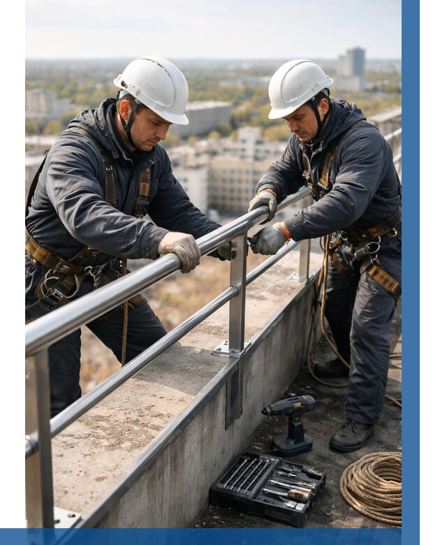 Монтаж перил на высоте в Ижевске от 2597 р. | ВЫСОТНИК-Жвс